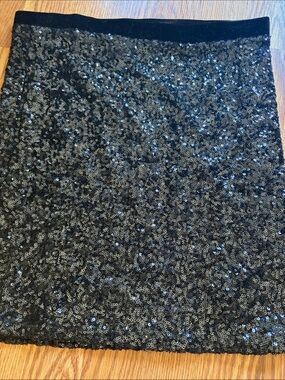 bebe Black Sequin Mini Skirt